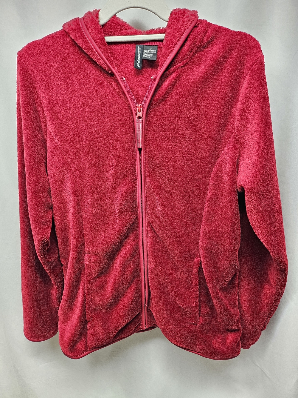 jason maxwell Plush Fuzzy Zip Hoodie in Bright Pink